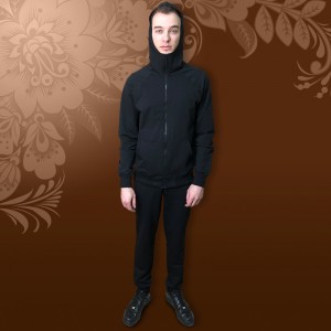 Куртка спортивная трикотажная черная 44